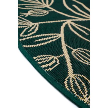 Covor de exterior JUNGLE 135 cm, verde, model frunze