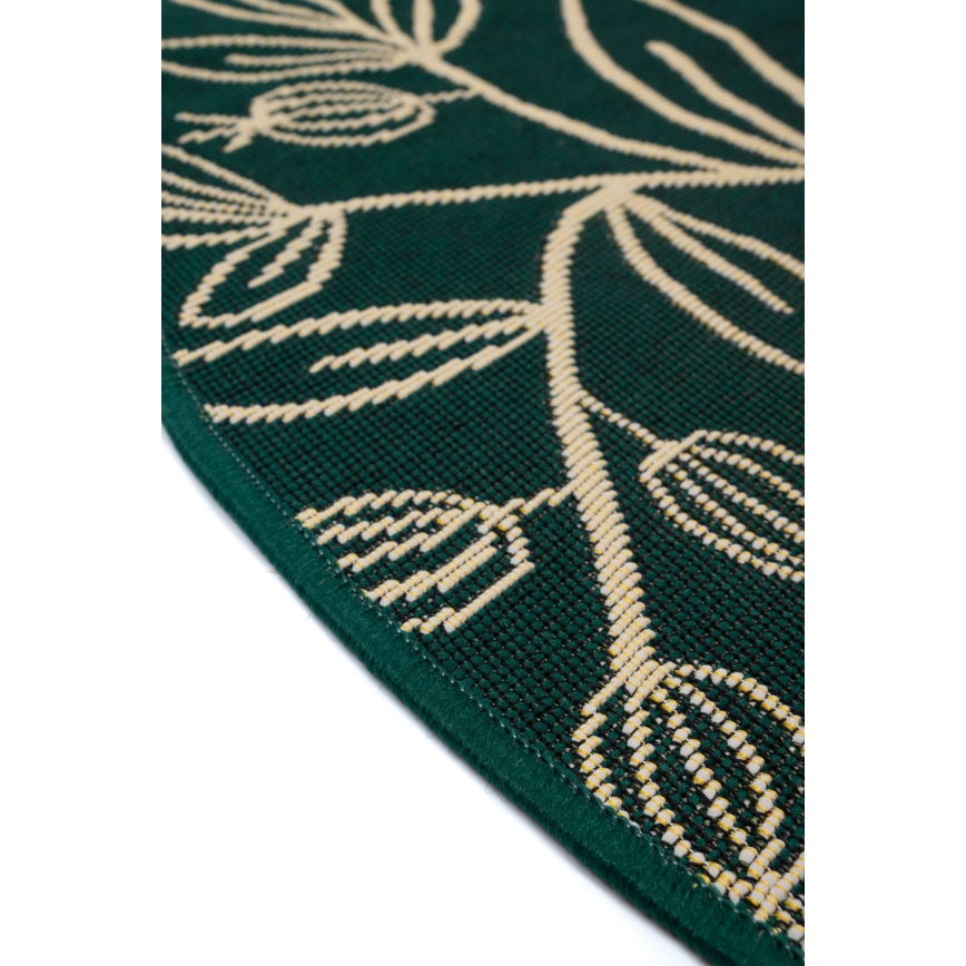 Covor de exterior JUNGLE 135 cm, verde, model frunze