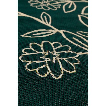 Covor de exterior JUNGLE 135 cm, verde, model frunze