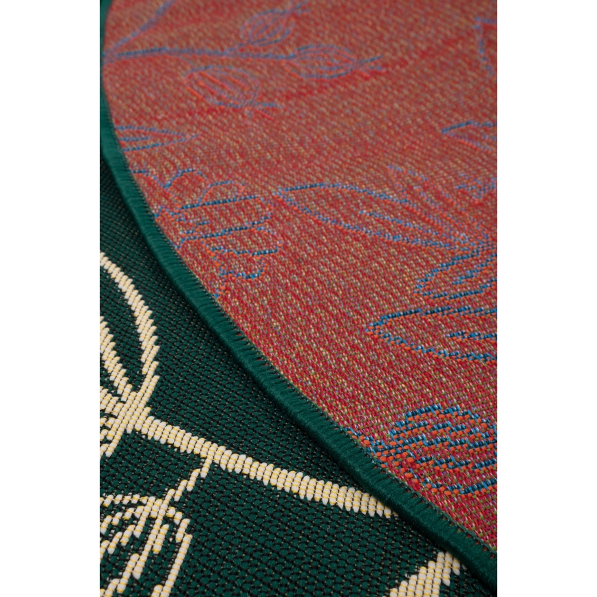 Covor de exterior JUNGLE 135 cm, verde, model frunze