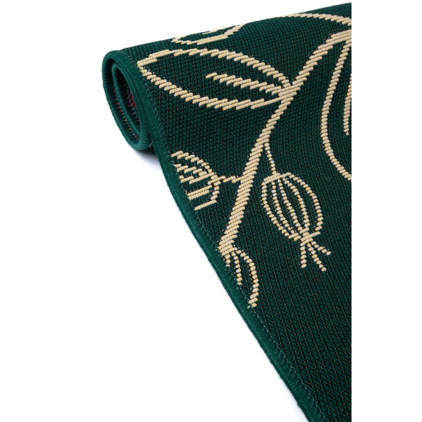 Covor de exterior JUNGLE 160x220 cm verde/imprimeu cu frunze