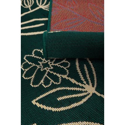 Covor de exterior JUNGLE 80 x 160 cm, verde, model frunze