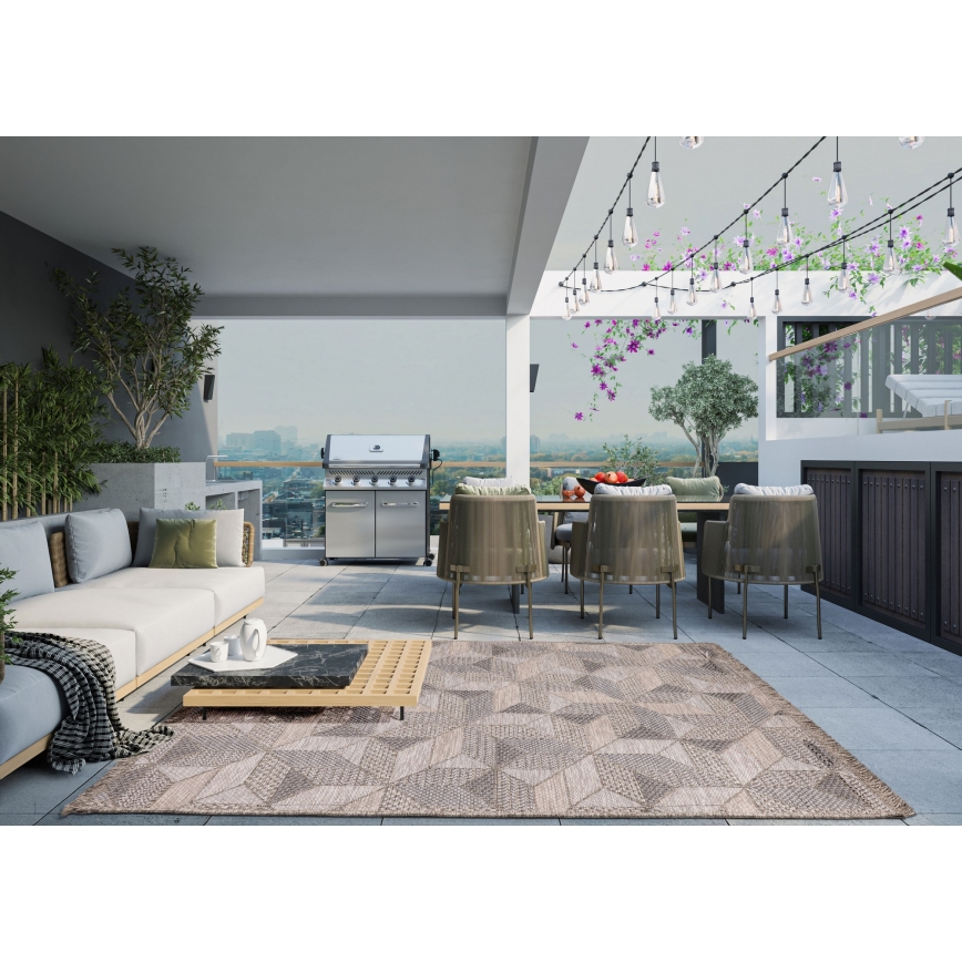 Covor de exterior ORIA 120x170 cm gri/bej
