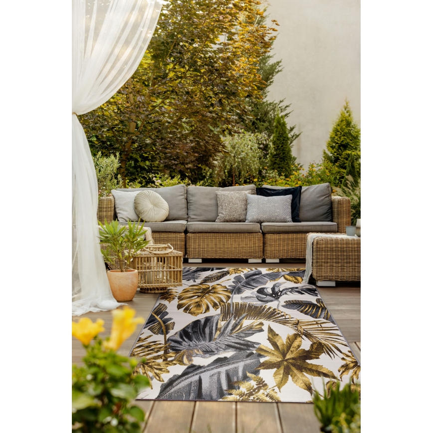 Covor exterior CAPPUCCINO 120x180 cm, auriu/gri