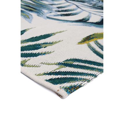 Covor exterior CAPPUCCINO 80 x 165 cm turcoaz/alb
