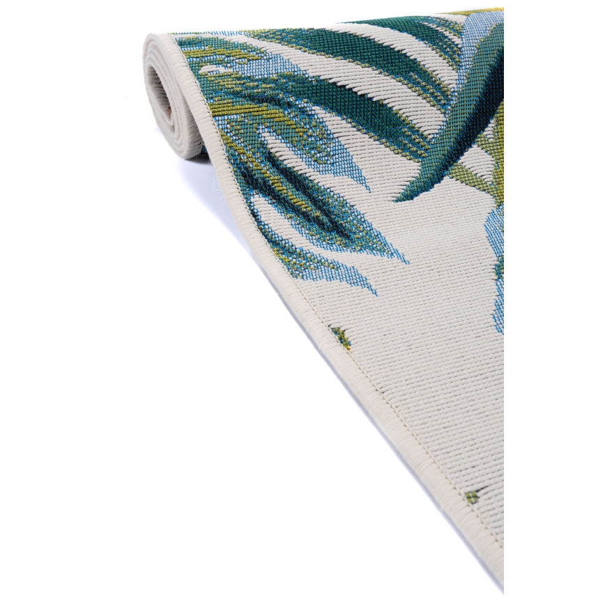 Covor exterior CAPPUCCINO 80 x 165 cm turcoaz/alb