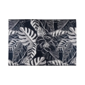 Covor exterior JUNGLE 160 x 220 cm, negru/alb, cu model de frunze
