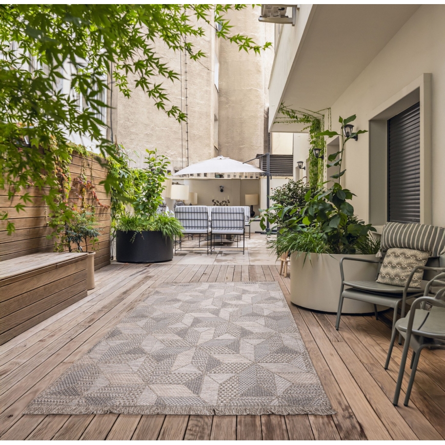 Covor exterior ORIA 120x170 cm gri/bej