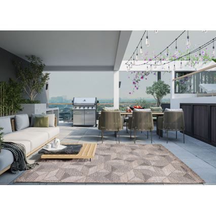 Covor exterior ORIA 120x170 cm gri/bej