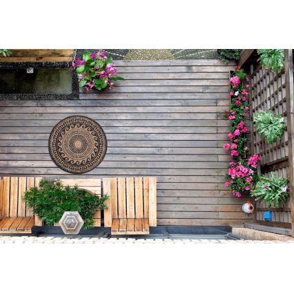 Covor exterior rotund DELMAR, 80 cm, antracit/bej