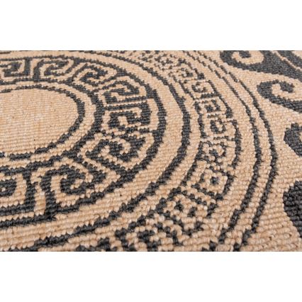 Covor exterior rotund DELMAR, 80 cm, antracit/bej
