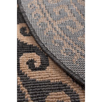 Covor exterior rotund DELMAR, 80 cm, antracit/bej
