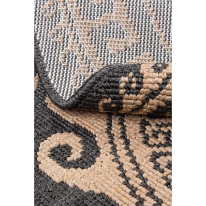 Covor exterior rotund DELMAR, 80 cm, antracit/bej
