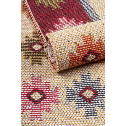 Covor Kilim oriental reversibil 80 x 150 cm, roșu/bej