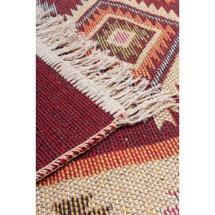 Covor Kilim oriental reversibil 80 x 150 cm, roșu/bej