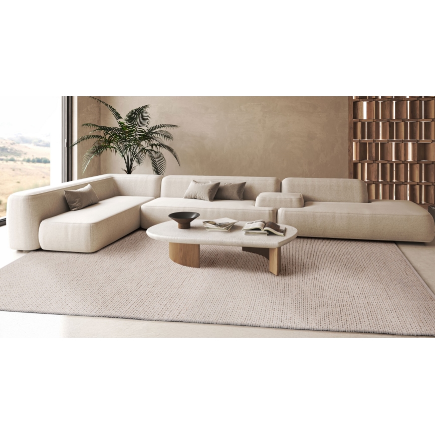 Covor natural FIR WOOL, 120 x 170 cm, 2600 g/m², crem