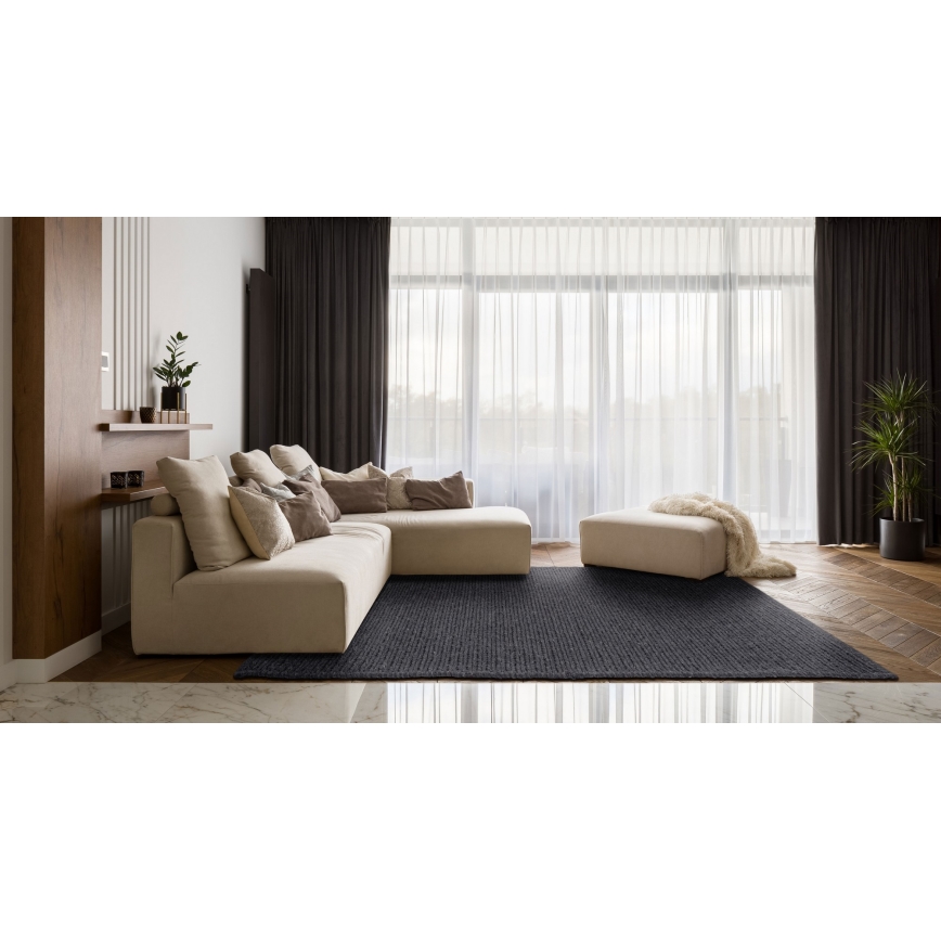 Covor natural FIR WOOL 160x230 cm 2600 g/m2 antracit