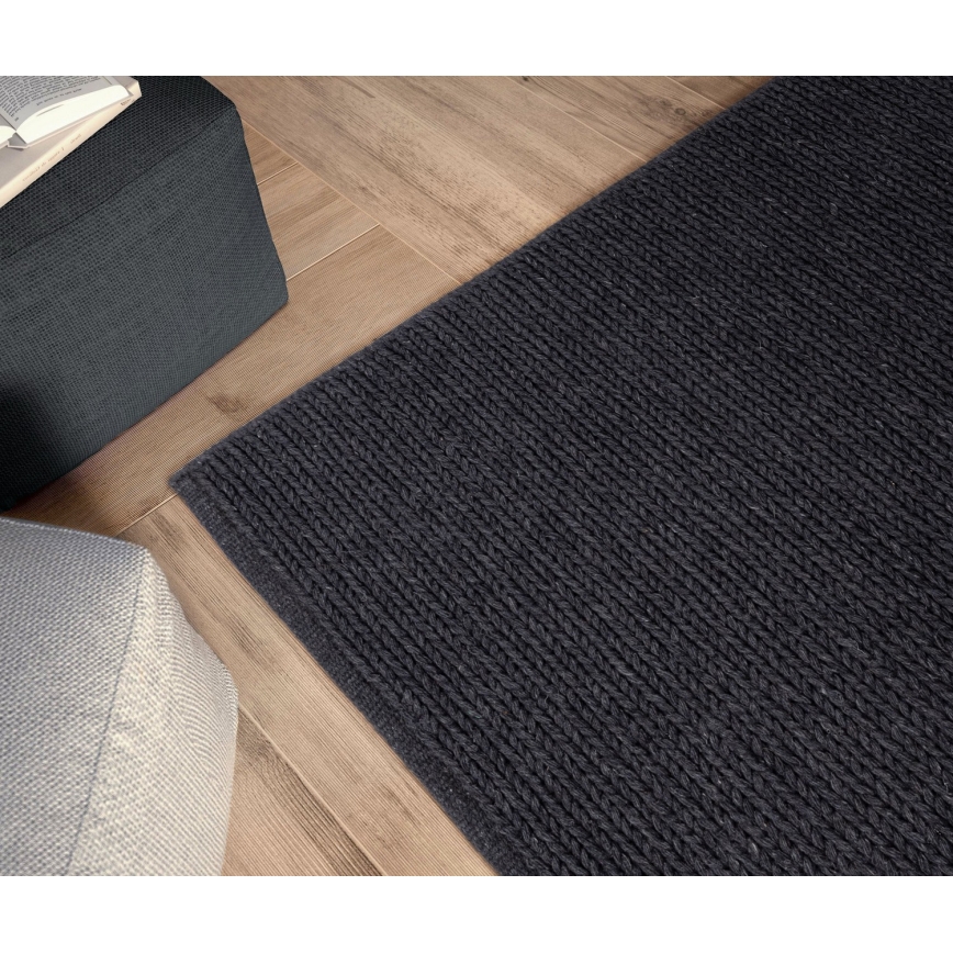 Covor natural FIR WOOL 160x230 cm 2600 g/m2 antracit