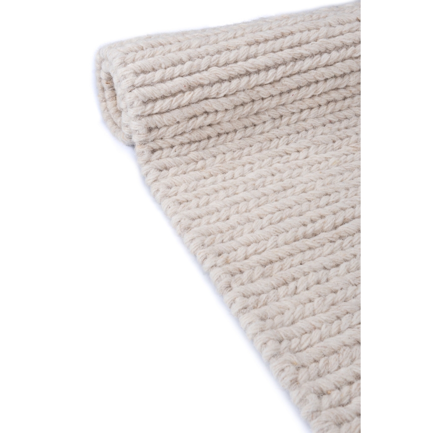 Covor natural FIR WOOL, 160x230 cm, 2600 g/m2, crem