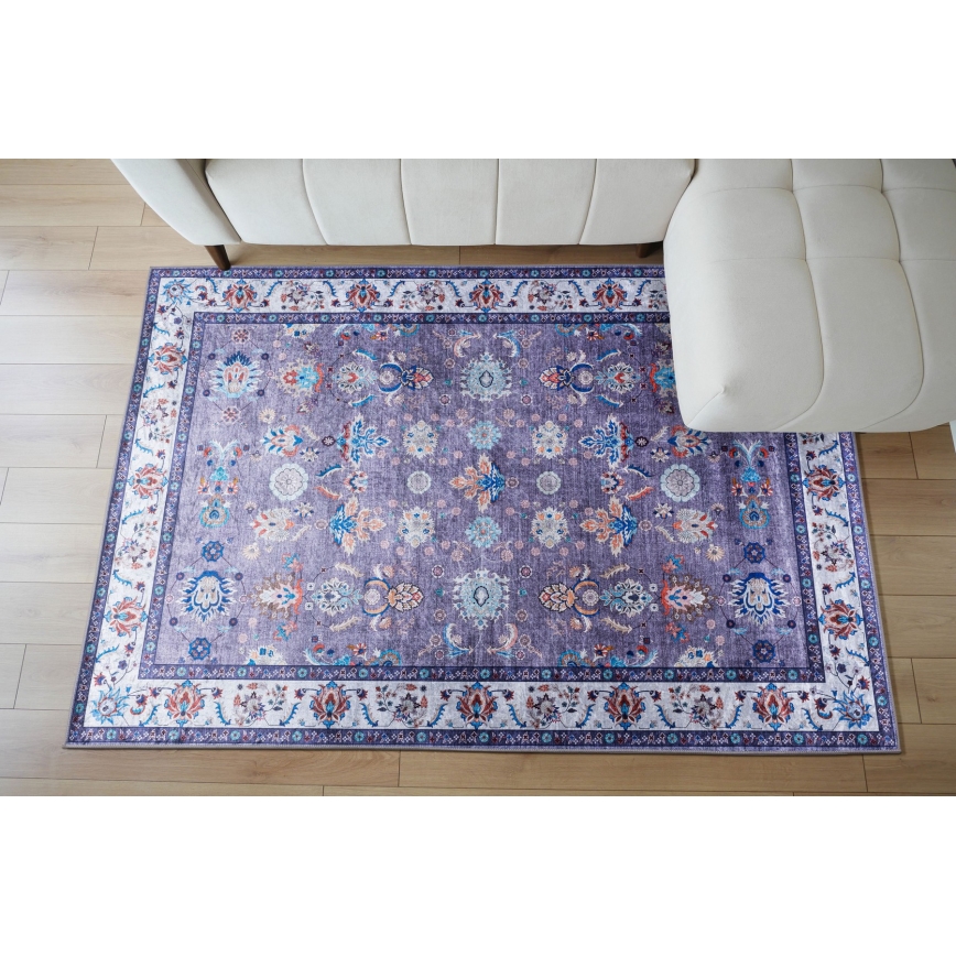 Covor oriental antiderapant PRINT SHINE, 70 x 140 cm, albastru