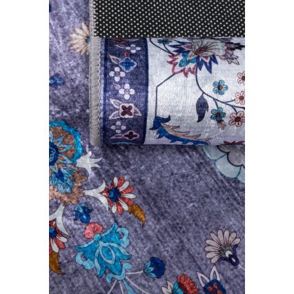 Covor oriental antiderapant PRINT SHINE, 70 x 140 cm, albastru