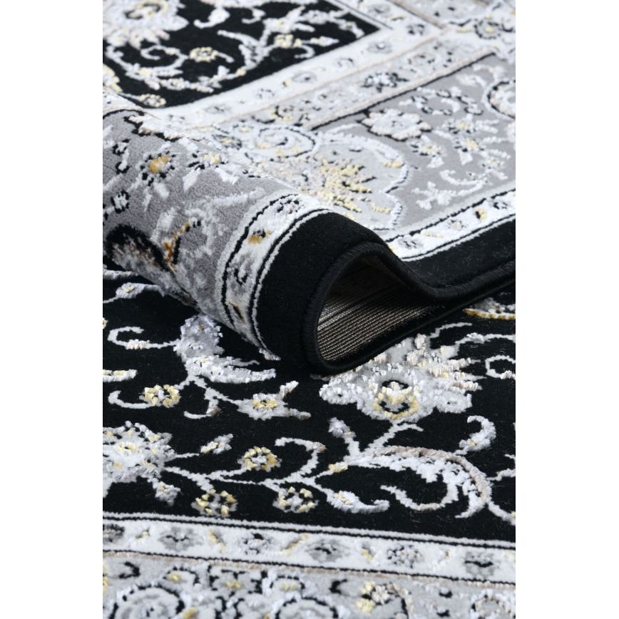Covor oriental GRECE 120x170 cm 2150 g/m2 negru/gri/alb
