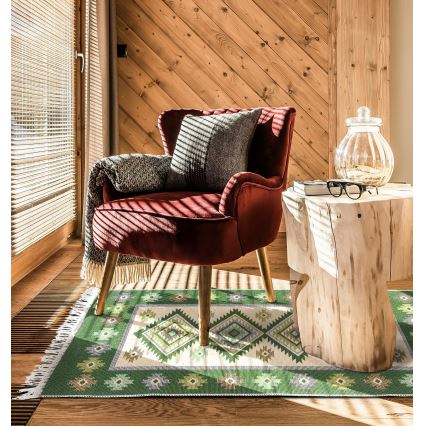 Covor oriental reversibil KILIM 80 x 150 cm, verde/bej
