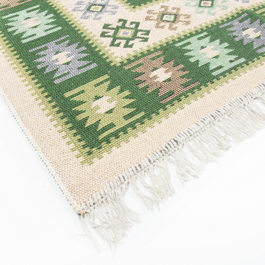 Covor oriental reversibil KILIM 80 x 150 cm, verde/bej