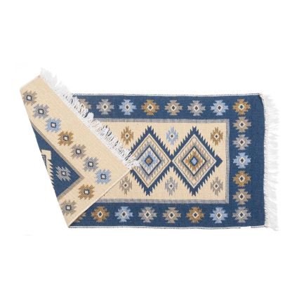 Covor oriental reversibil KILIM 80x150 cm albastru/bej