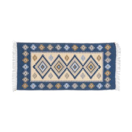 Covor oriental reversibil KILIM 80x150 cm albastru/bej