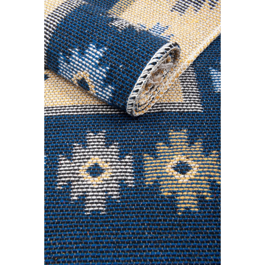 Covor oriental reversibil KILIM 80x150 cm albastru/bej