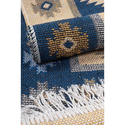 Covor oriental reversibil KILIM 80x150 cm albastru/bej