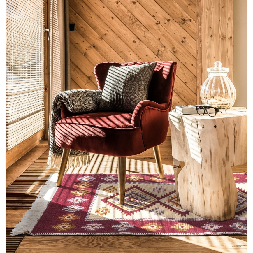 Covor oriental reversibil KILIM 80x150 cm roșu/bej