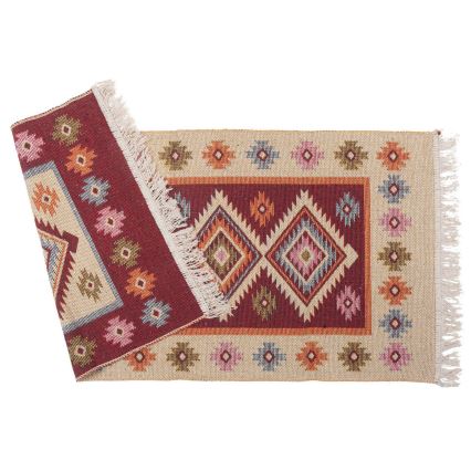Covor oriental reversibil KILIM 80x150 cm roșu/bej