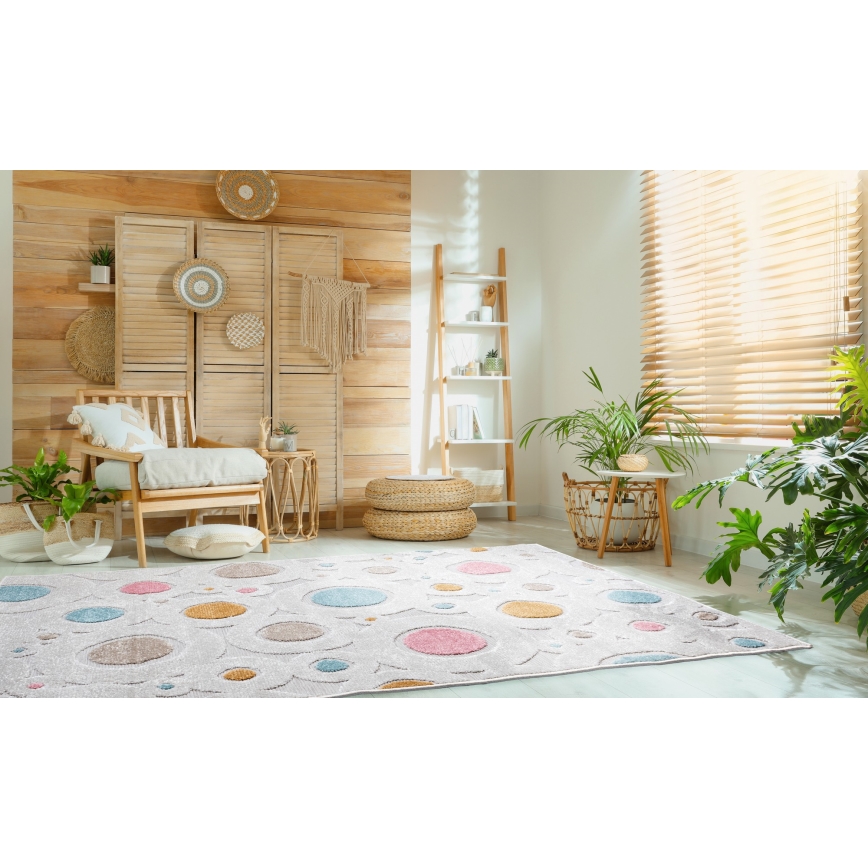 Covor pentru copii PIAR 120 x 170 cm multicolor/buline