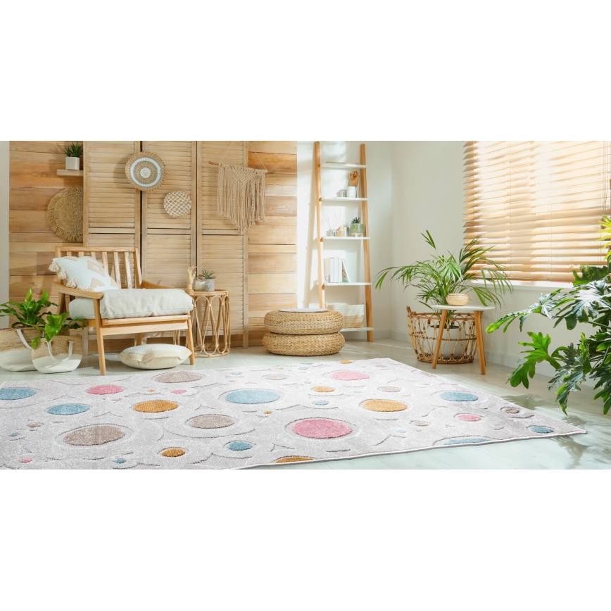 Covor pentru copii PIAR 80x150 cm multicolor/buline