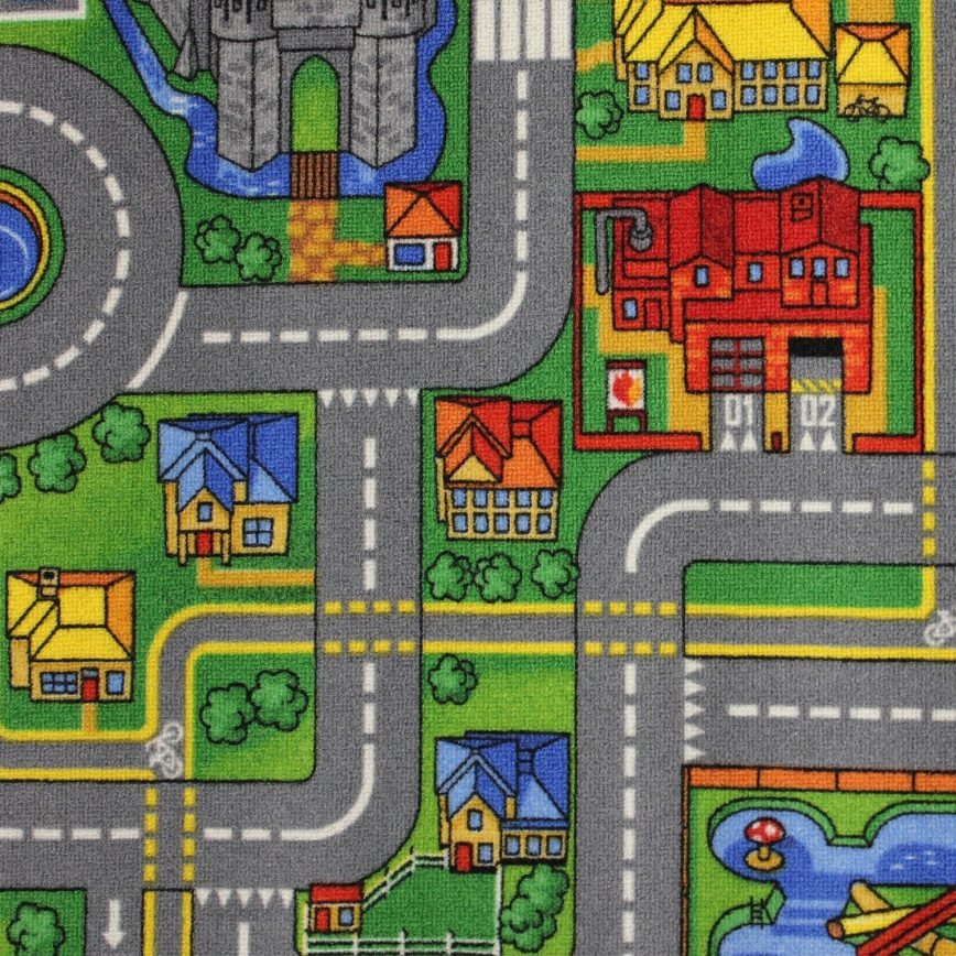 Covor pentru copii PLAYTOWN 200x280 cm, multicolor/oraș