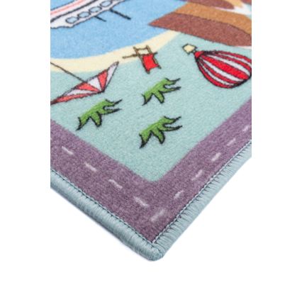 Covor pentru copii STELLA STREETS 100x150 cm turcoaz/oraș
