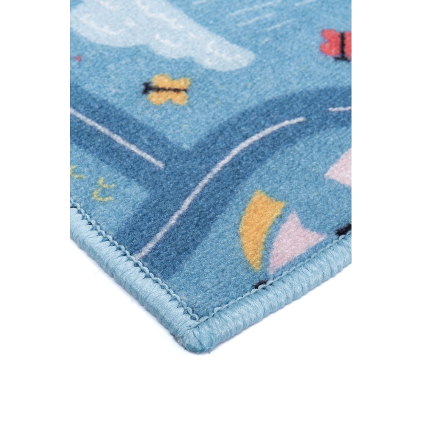 Covor pentru copii STELLA STREETS 120x170 cm, albastru cu model oraș