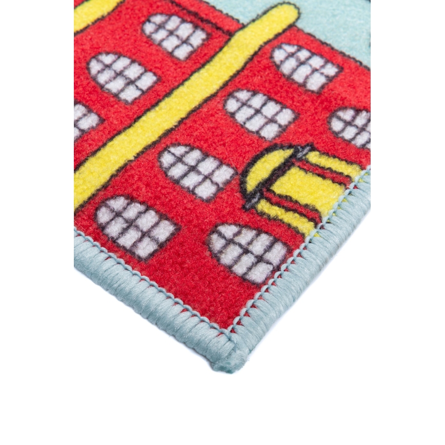Covor pentru copii STELLA STREETS 120x170 cm, turcoaz — imprimeu oraș