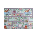 Covor pentru copii STELLA STREETS 80x100 cm turcoaz, cu imprimeu oraș