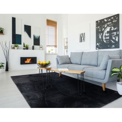 Covor RABBIT 3D, 120 x 170 cm, negru