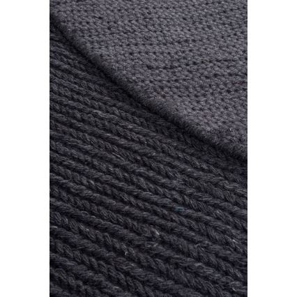 Covor rotund natural FIR WOOL, 160 cm, 2600 g/m2, antracit