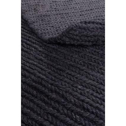 Covor rotund natural FIR WOOL, 160 cm, 2600 g/m2, antracit