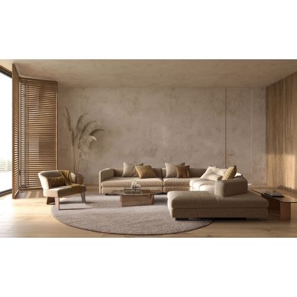 Covor rotund natural FIR WOOL, 160 cm, 2600 g/m2, bej