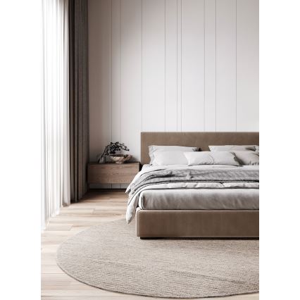 Covor rotund natural FIR WOOL, 160 cm, 2600 g/m2, bej
