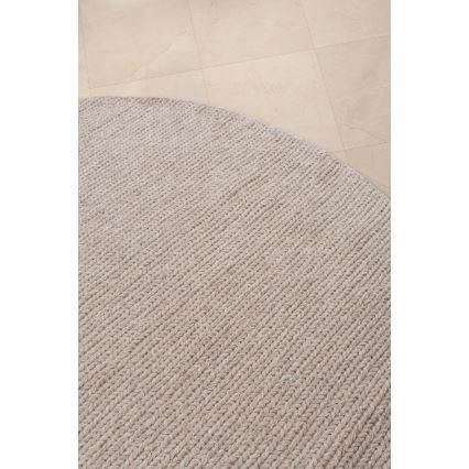 Covor rotund natural FIR WOOL, 160 cm, 2600 g/m2, bej
