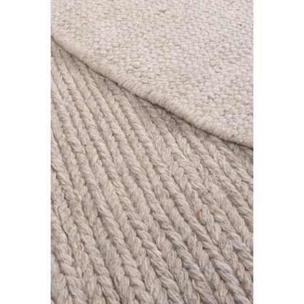 Covor rotund natural FIR WOOL, 160 cm, 2600 g/m2, bej