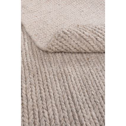 Covor rotund natural FIR WOOL, 160 cm, 2600 g/m2, bej
