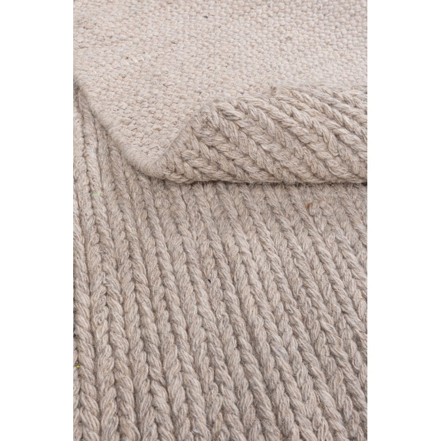 Covor rotund natural FIR WOOL, 160 cm, 2600 g/m2, bej